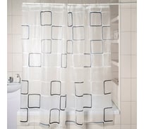 Штора для ванной Доляна Квадраты 180х180 см, PEVA, прозрачный 605968