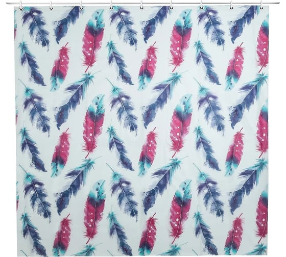 Штора для ванной Доляна Перышки 180х180 см, EVA 3096009 1