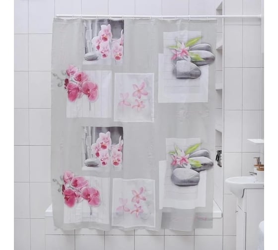 Штора для ванной Доляна Дзен 180х180 см, EVA 4446534 1