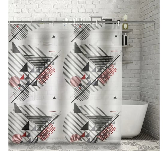 Штора для ванной Доляна Малевич 180х180 см, EVA 4097275 1