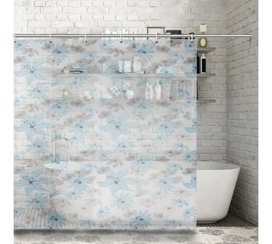 Штора для ванной Доляна Лира 180х180 см, EVA 4093230 1