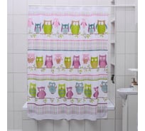 Штора для ванной Доляна Совушки 180х180 см, полиэстер 1385712