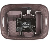Набор для ванной комнаты ПОЛИМЕРБЫТ Glam 4 предмета (шоколад) 438350300