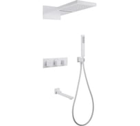 Душевая система ABBER Daheim скрытого монтажа с изливом, термостат, белый матовый AF8253W