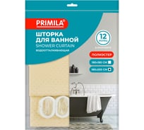 Шторка для ванной PRIMILA ПОЛИЭСТЕР, 180x200см, кольца в комплекте, БЕЖЕВЫЙ БРИЛЛИАНТ, 700095