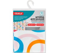 Шторка для ванной PRIMILA ПОЛИЭСТЕР, 180x200см, кольца в комплекте, КРУГИ, 700086