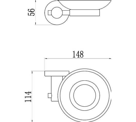 Мыльница стеклянная с настенным держателем Savol S-005659C