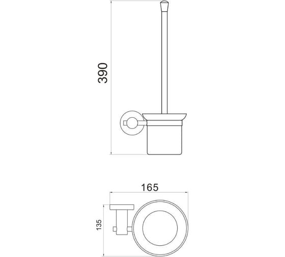Туалетный ёршик с настенным держателем Savol S-005694C