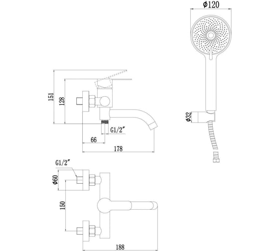 Смеситель для ванны Fmark FS8206A