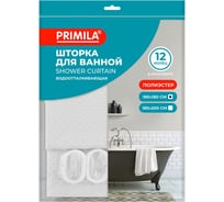 Шторка для ванной PRIMILA ПОЛИЭСТЕР, 180x180см, кольца в комплекте, БЕЛЫЙ БРИЛЛИАНТ, 700087