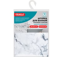 Шторка для ванной PRIMILA ПОЛИЭСТЕР, 180x180см, кольца в комплекте, БЕЛЫЙ МРАМОР, 700079