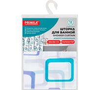 Шторка для ванной PRIMILA ПОЛИЭСТЕР, 180x180см, кольца в комплекте, ФИГУРЫ, 700081