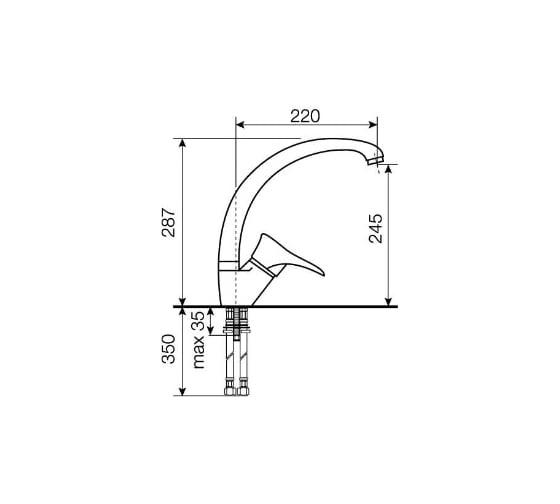 Смеситель Kuppersberg GUS KG2511 BLACK 8346