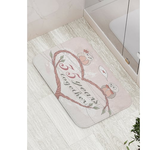 Коврик противоскользящий JoyArty "35 лет вместе" для ванной, сауны, бассейна, bath_7759