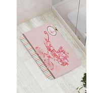 Коврик противоскользящий JoyArty "Коляска в цветах" для ванной, сауны, бассейна, bath_7806