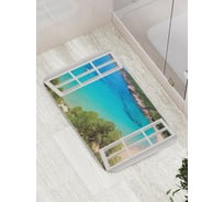 Коврик противоскользящий JoyArty "Окно над морем" для ванной, сауны, бассейна, bath_7786