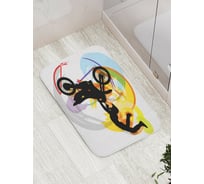 Коврик противоскользящий JoyArty "Трюк с мотоциклом" для ванной, сауны, бассейна, bath_7731