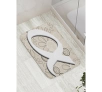 Коврик противоскользящий JoyArty "Альфа на цветах" для ванной, сауны, бассейна, bath_7859