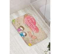 Коврик противоскользящий JoyArty "6 лет вместе" для ванной, сауны, бассейна, bath_7814