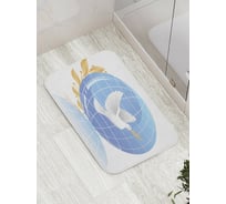 Коврик противоскользящий JoyArty "Голубь мира на глобусе" для ванной, сауны, бассейна, bath_7838