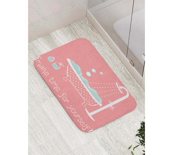 Коврик противоскользящий JoyArty "Время для себя" для ванной, сауны, бассейна, bath_7641 1