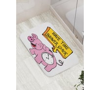 Коврик противоскользящий JoyArty "Береги время, мойся быстро" для ванной, сауны, бассейна, bath_7637