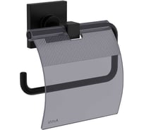 Держатель для туалетной бумаги с крышкой Vitra Root черный матовый A4480436