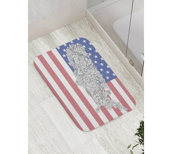Коврик противоскользящий JoyArty "Цветочная америка" для ванной, сауны, бассейна, bath_8062