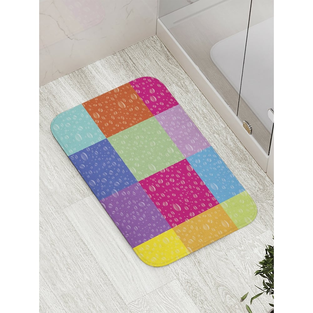 Коврик противоскользящий JoyArty "Радужная влага" для ванной, сауны ...