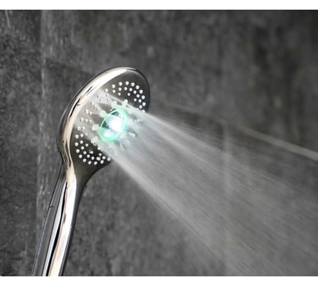 Лейка для душа OLIVE'S светодиодная, круглая с дисплеем, зеркальный хром D170LED