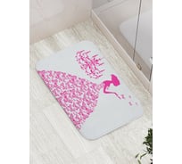 Коврик противоскользящий JoyArty "Платье с розовыми бабочками" для ванной, сауны, бассейна, bath_8287