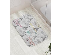 Коврик противоскользящий JoyArty "Парижская газета" для ванной, сауны, бассейна, bath_8396