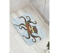 Коврик противоскользящий JoyArty "Духовный осьминог" для ванной, сауны, бассейна, bath_8340