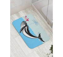 Коврик противоскользящий JoyArty "Птица и кит" для ванной, сауны, бассейна, bath_8555
