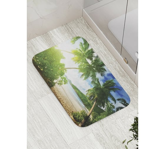 Коврик противоскользящий JoyArty "Пальмы под солнцем" для ванной, сауны, бассейна, bath_8668 1