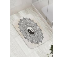 Коврик противоскользящий JoyArty "Инь Ян и орнаменты" для ванной, сауны, бассейна, bath_8642