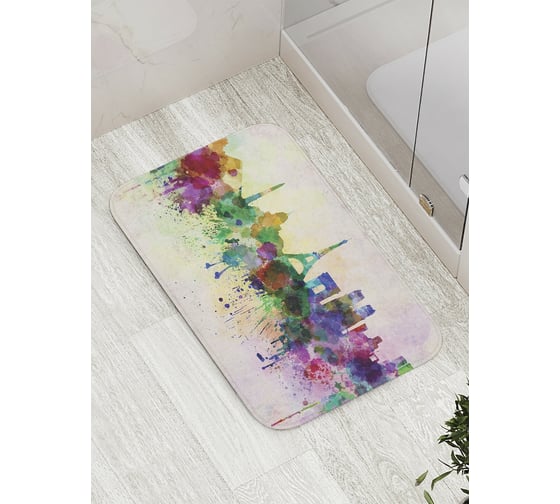 Коврик противоскользящий JoyArty "Краски путешествий" для ванной, сауны, бассейна, bath_8550 1