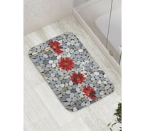 Коврик противоскользящий JoyArty "Камни в цветах" для ванной, сауны, бассейна, bath_8531