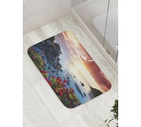 Коврик противоскользящий JoyArty "Цветы у обрыва" для ванной, сауны, бассейна, bath_8991