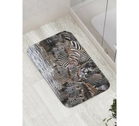 Коврик противоскользящий JoyArty "Зебровое купание" для ванной, сауны, бассейна, bath_8908