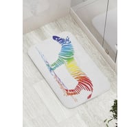 Коврик противоскользящий JoyArty "Зебра радуги" для ванной, сауны, бассейна, bath_8906