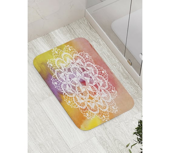 Коврик противоскользящий JoyArty "Радужное кружево" для ванной, сауны, бассейна, bath_8788 1