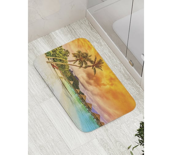 Коврик противоскользящий JoyArty "Пляжная вечеринка" для ванной, сауны, бассейна, bath_9141 1