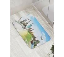 Коврик противоскользящий JoyArty "Путешествие вокруг света" для ванной, сауны, бассейна, bath_9049