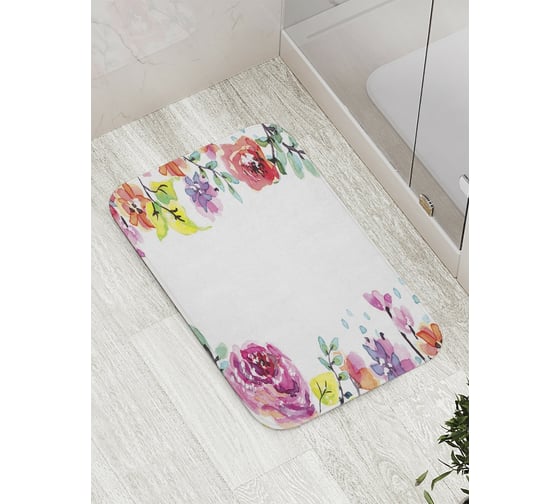 Коврик противоскользящий JoyArty "Цветочные объятия" для ванной, сауны, бассейна, bath_9127