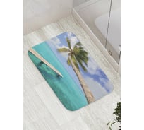 Коврик противоскользящий JoyArty "Пальма над мостиком" для ванной, сауны, бассейна, bath_9168