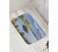 Коврик противоскользящий JoyArty "Остров в горном озере" для ванной, сауны, бассейна, bath_9303