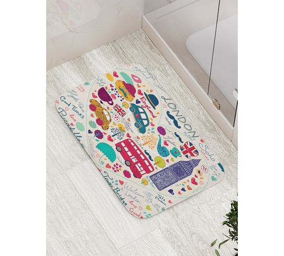 Коврик противоскользящий JoyArty "С любовью из Лондона" для ванной, сауны, бассейна, bath_9417 1