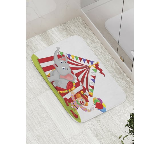 Коврик противоскользящий JoyArty "Цирковой слон" для ванной, сауны, бассейна, bath_9510 1