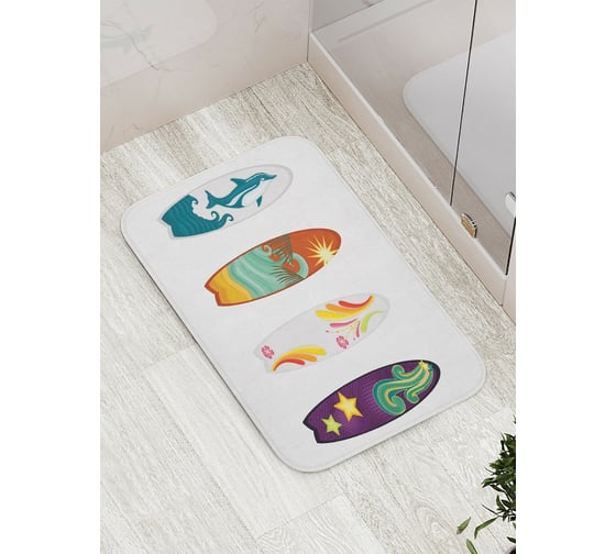Коврик противоскользящий JoyArty "Серфы для всех" для ванной, сауны, бассейна, bath_9695 1
